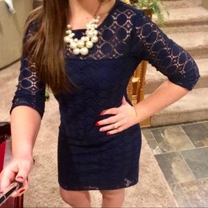 Navy blue lace dress